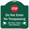 Signmission Do Not Enter 24 Hour Video Surveillance Heavy-Gauge Aluminum Architectural Sign, 18" H, GW-1818-9982 A-DES-GW-1818-9982 - alternate 1